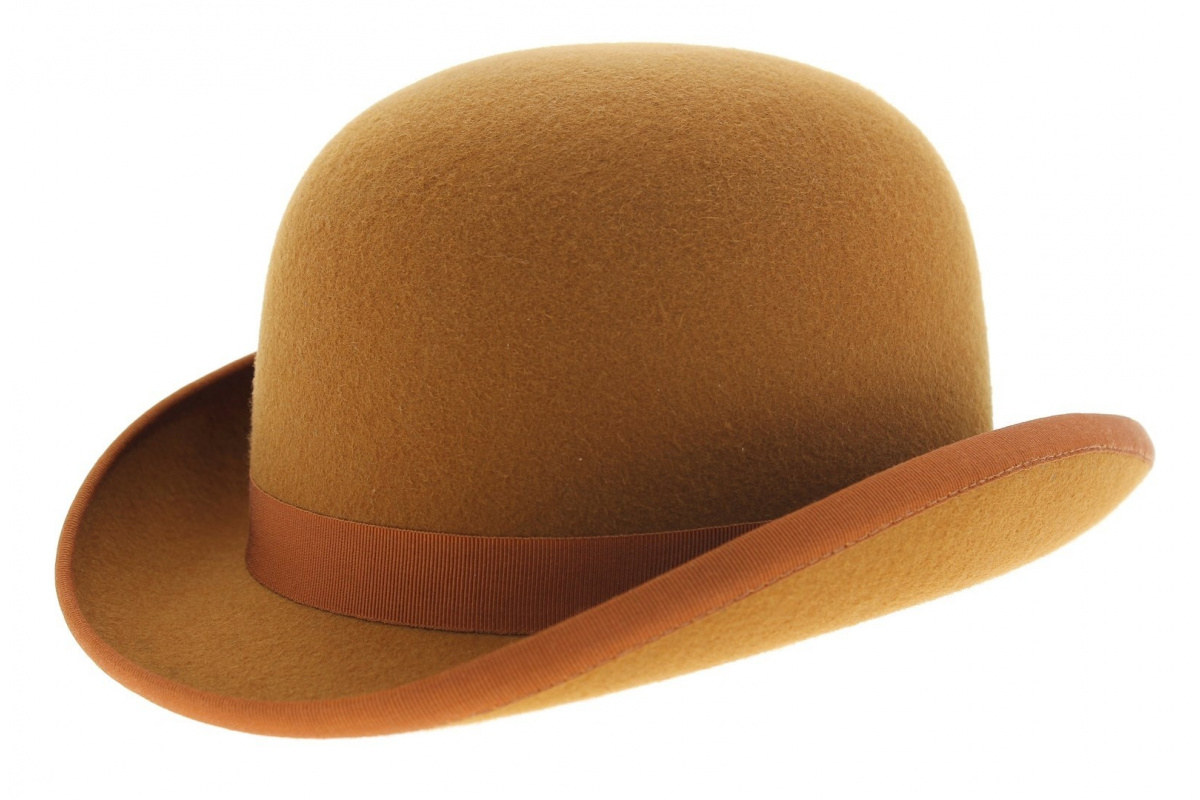 Bowler hat - Orange Wool felt